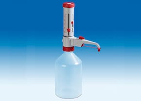 Distributeur sur flacon VITLAB® genius² avec réglage du volume rapide et précis