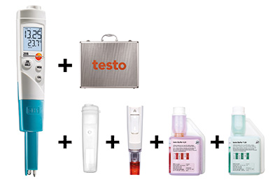 Kit de démarrage testo 206-pH1 Instrument de mesure de pH / température pour liquides